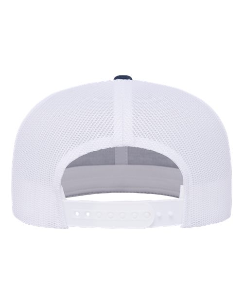 Retro High Profile Trucker Cap - Navy/ White Back