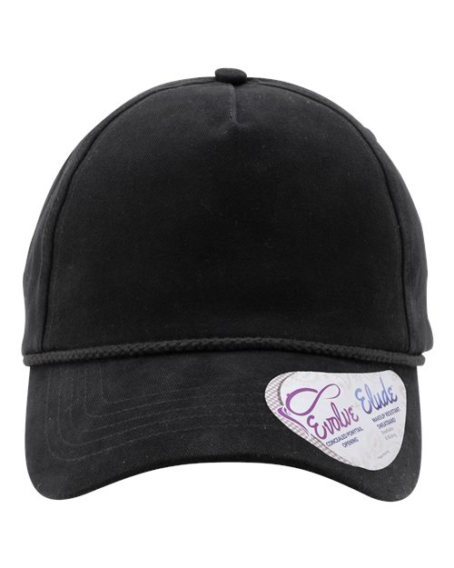 Infinity Her Women's Five-Panel Rope Cap - Black/ Black Leopard Front
