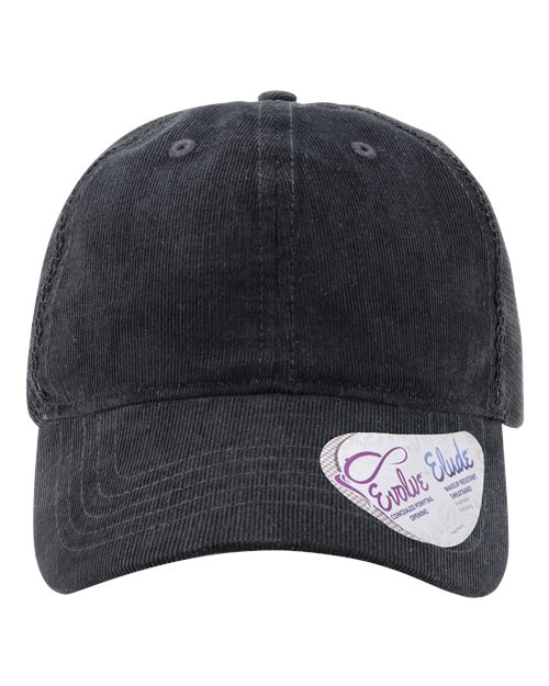 Infinity Her Women's Corduroy Cap - Black / Black Leopard/ Black Front