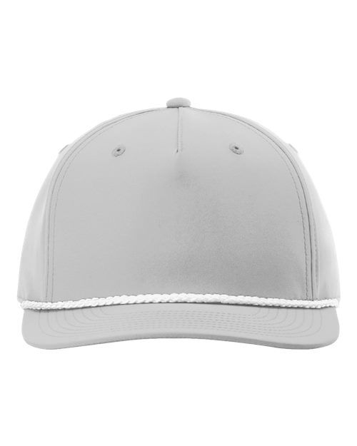 Richardson Five-Panel Classic Rope Cap - Light Grey/ White Front