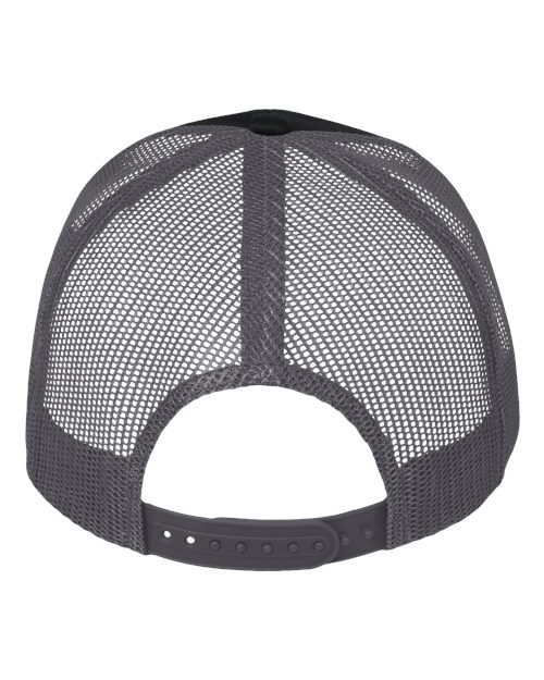 Mesh-Back Twill Trucker Cap - Black/ Charcoal Back