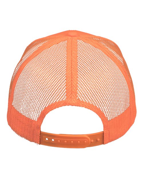 Mesh-Back Twill Trucker Cap - Neon Orange Back