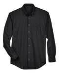 Devon & Jones Men's Crown Collection® Broadcloth Woven Dress Shirt - Black Front