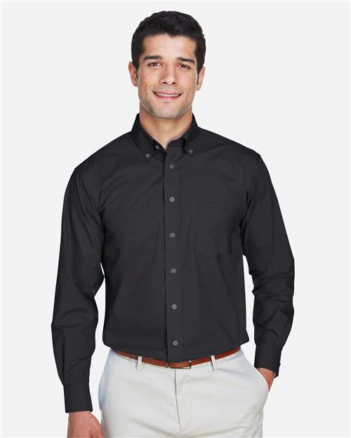 Devon & Jones Men's Crown Collection® Broadcloth Woven Dress Shirt - Model Front