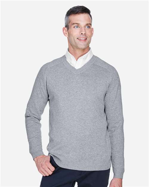 Devon & Jones Men's V-Neck Sweater - Model Front