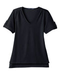 Devon & Jones Women's CrownLux Performance® Plaited Rolled Sleeve Shirt - Black Front