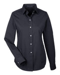Devon & Jones Women's Crown Collection® Striped Woven Dress Shirt - Black/ Graphite Front