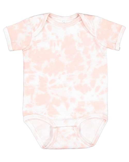 Rabbit Skins Infant Fine Jersey Bodysuit - Extended Colors - Rose Tie Dye Front