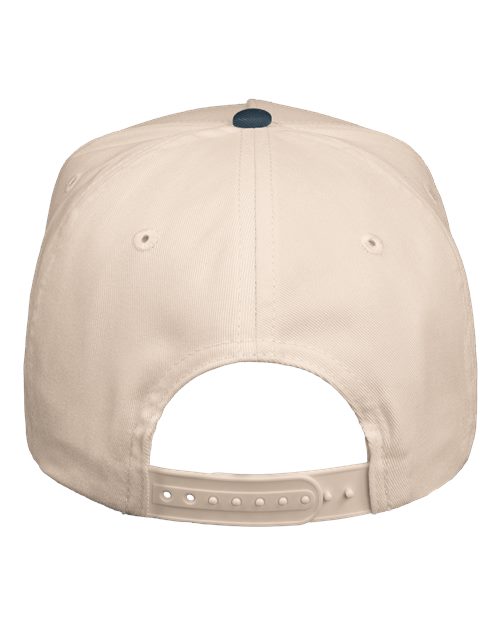 Five-Panel Twill Cap - Natural/ Charcoal Back