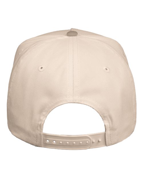 Five-Panel Twill Cap - Natural/ Khaki Back