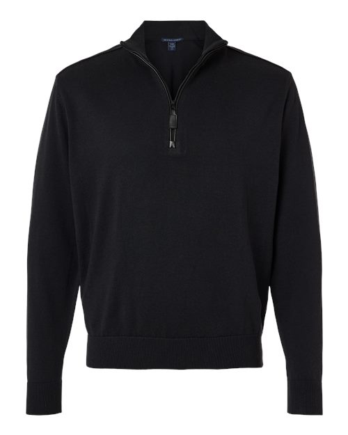 Devon & Jones Men's New Classics Quarter-Zip Sweater - Black Front