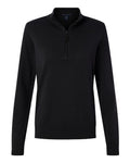 Devon & Jones Women's New Classics Quarter-Zip Sweater - Black Front
