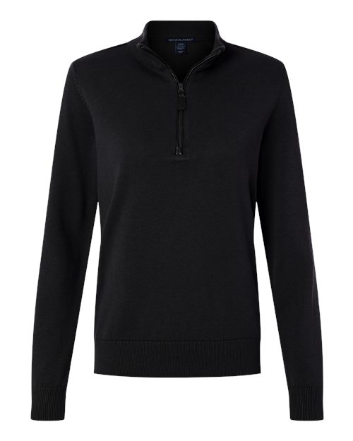 Devon & Jones Women's New Classics Quarter-Zip Sweater - Black Front