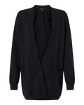 Devon & Jones Women's New Classics Open Cardigan Sweater - Black Front