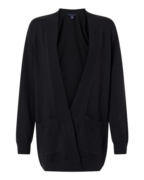 Devon & Jones Women's New Classics Open Cardigan Sweater - Black Front