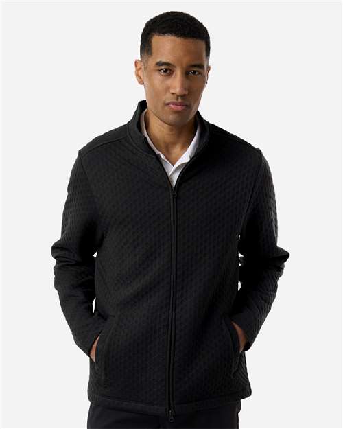 Devon & Jones Men's Berkeley Textured Full-Zip Jacket - Model Front