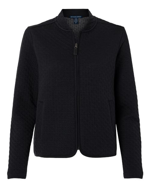 Devon & Jones Women's Berkeley Textured Full-Zip Jacket - Black Front