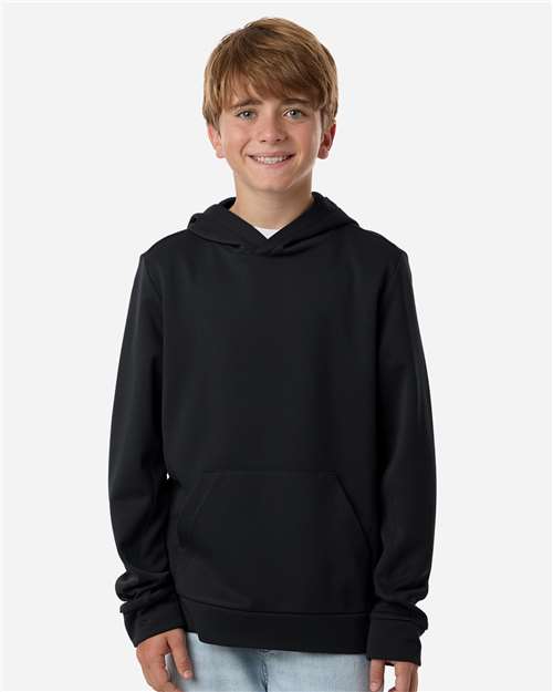 Team 365 Youth Squad Hooded Tech Fleece Pullover - Model Front