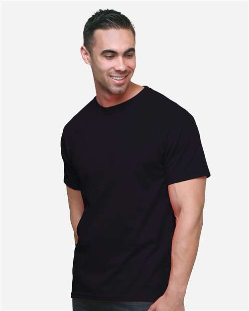 Bayside Unisex Union-Made Fine Jersey T-Shirt - Model Front