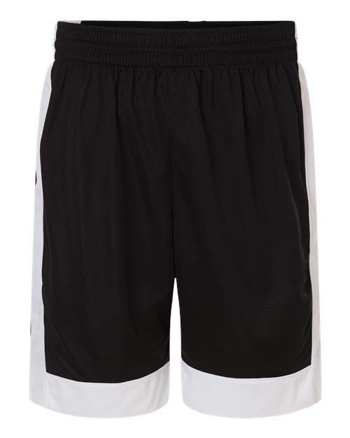 Augusta Sportswear Unisex Match-Up Basketball Shorts - Black/ White Front