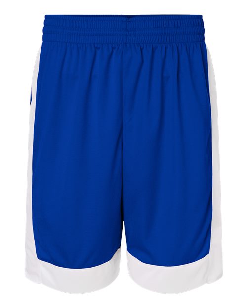 Augusta Sportswear Unisex Match-Up Basketball Shorts - Royal/ White Front