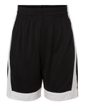 Augusta Sportswear Youth Match-Up Basketball Shorts - Black/ White Front