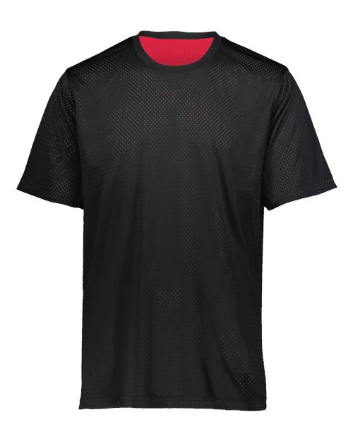 Augusta Sportswear Unisex Mesh Reversible Jersey - Black/ Scarlet Front