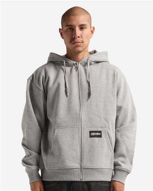 Shaka Wear Unisex Essential Super Heavyweight Full-Zip Hoodie Sweatshirt - Model Front