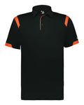 Badger Unisex On the Rise Polo - Black/ Burnt Orange Front