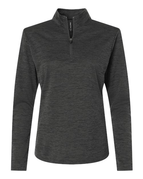 AllPro Women's Pro-Lock Performance Mélange Quarter-Zip Pullover - Black Melange Front