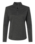 AllPro Women's Pro-Lock Performance Mélange Quarter-Zip Pullover - Black Melange Front