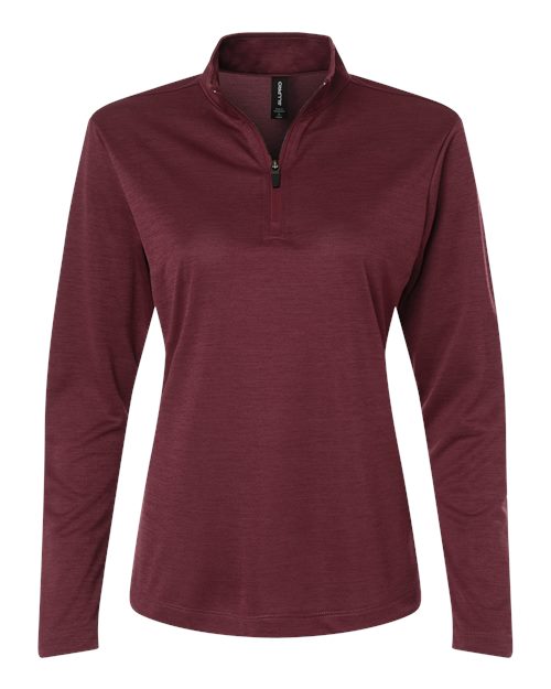 AllPro Women's Pro-Lock Performance Mélange Quarter-Zip Pullover - Maroon Melange Front
