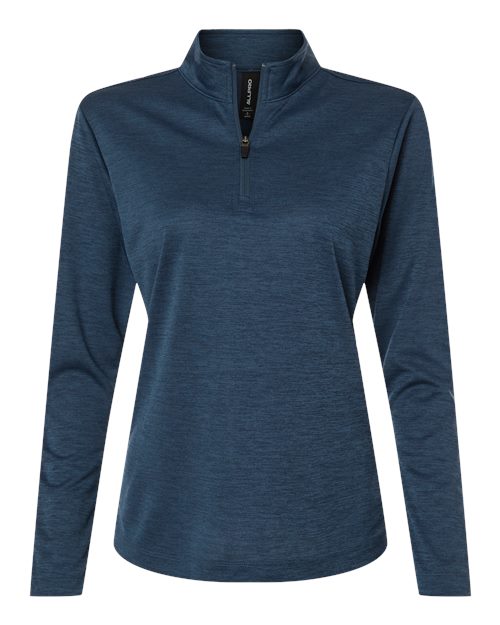 AllPro Women's Pro-Lock Performance Mélange Quarter-Zip Pullover - Navy Melange Front