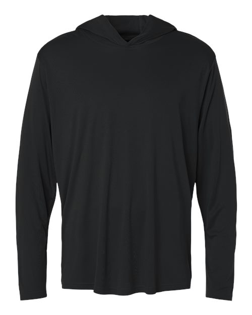 Unisex Pro-Lock Performance Hooded Long Sleeve T-Shirt - Black Front