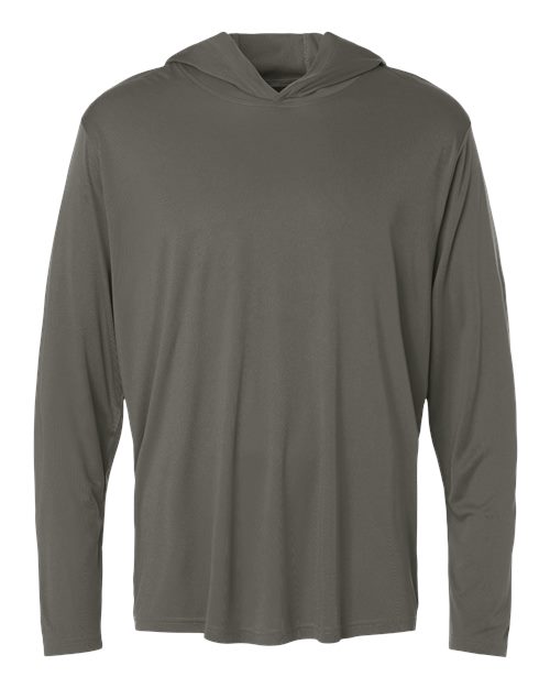Unisex Pro-Lock Performance Hooded Long Sleeve T-Shirt - Charcoal Front