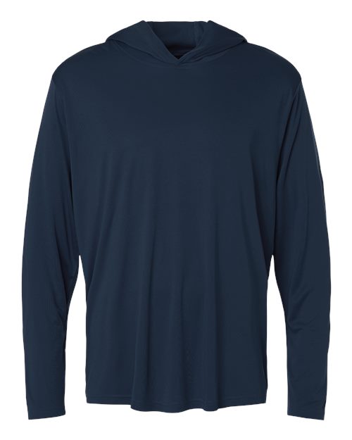 Unisex Pro-Lock Performance Hooded Long Sleeve T-Shirt - Navy Front