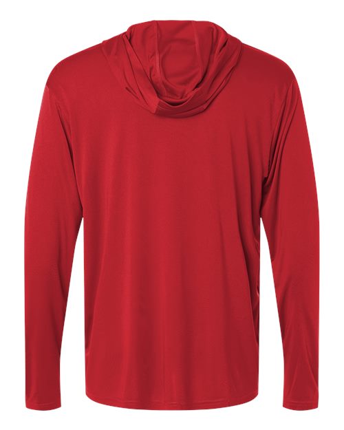 Unisex Pro-Lock Performance Hooded Long Sleeve T-Shirt - Red Back