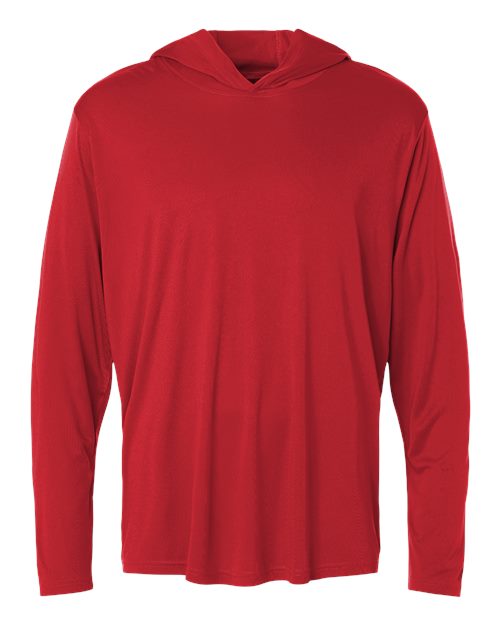 Unisex Pro-Lock Performance Hooded Long Sleeve T-Shirt - Red Front