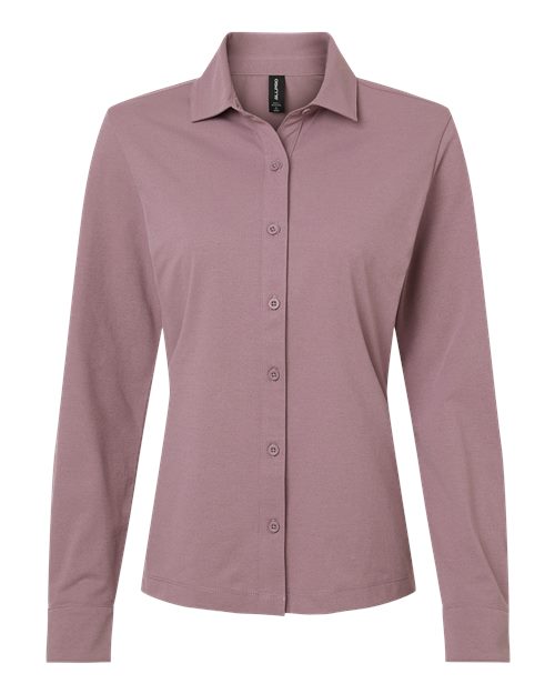 AllPro Women's Pro-Flex Sorona® Button Down Shirt - Deep Lavender Front