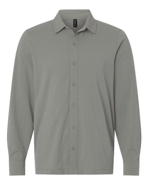 AllPro Men's Pro-Flex Sorona® Button Down Shirt - Greystone Front