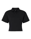 AllPro Women's Pro-Flex Sorona® Boxy Polo - Black Front