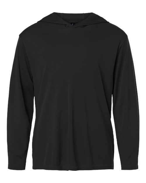 AllPro Youth Pro-Lock Performance Hooded Long Sleeve T-Shirt - Black Front