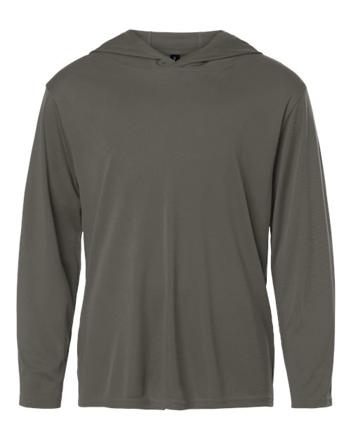 AllPro Youth Pro-Lock Performance Hooded Long Sleeve T-Shirt - Charcoal Front