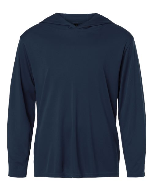 AllPro Youth Pro-Lock Performance Hooded Long Sleeve T-Shirt - Navy Front