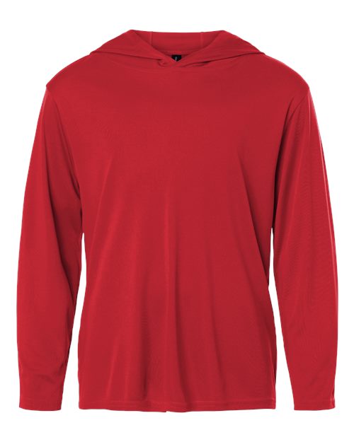 AllPro Youth Pro-Lock Performance Hooded Long Sleeve T-Shirt - Red Front