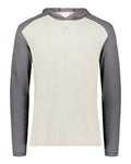 Augusta Sportswear Unisex Gameday Vintage Hooded Long Sleeve T-Shirt - Birch/ Carbon Heather Front
