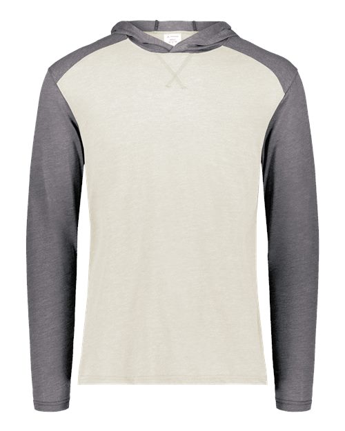 Augusta Sportswear Unisex Gameday Vintage Hooded Long Sleeve T-Shirt - Birch/ Carbon Heather Front