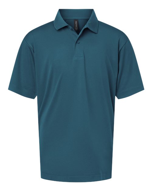 AllPro Youth Pro-Lock Performance Polo - Atlantic Blue Front