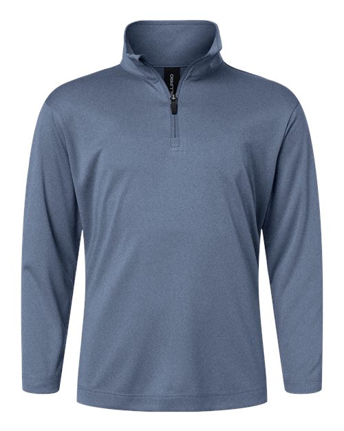 AllPro Youth Pro-Lock Performance Quarter-Zip Pullover - Heather Navy Front