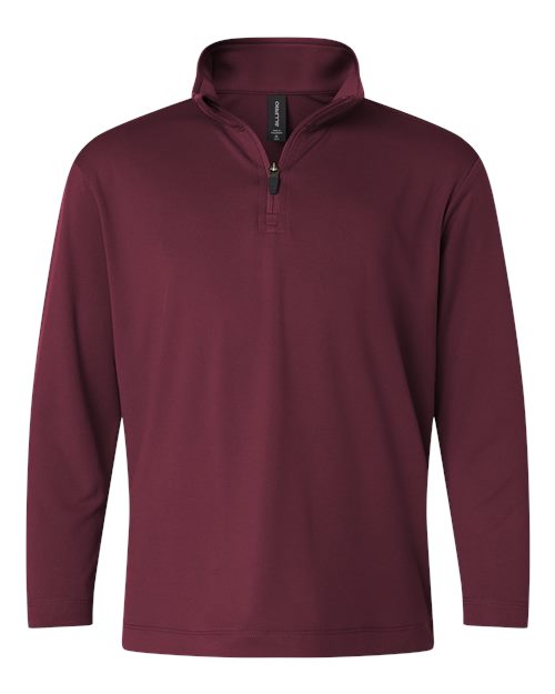 AllPro Youth Pro-Lock Performance Quarter-Zip Pullover - Maroon Front